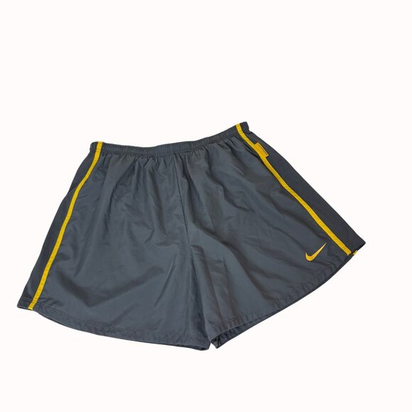 Nike Running Shorts Mens Size L Athletic Gym Training Gray Yellow Dri Fit - Picture 14 of 15